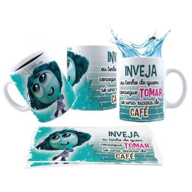 Imagem de Caneca 325ml Divertidamente Café Alegria Ansiedade Tristeza - LARANJA 