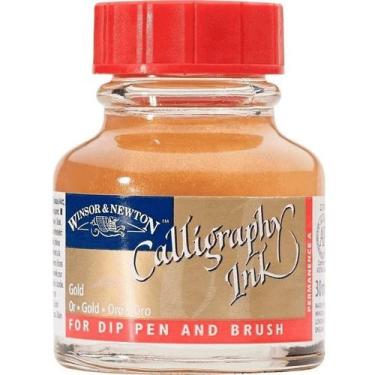 Imagem de Tinta De Caligrafia Winsor & Newton Ink Gold Ouro 30ml