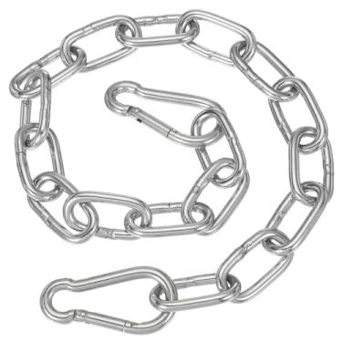 Imagem de PATIKIL Corrente de fitness de 9,5 cm x 50,8 cm, corrente de cadeira giratória para varanda, extensão de fitness, kit de ferragens para rede de transporte, trava de corrente para saco de pancadas,