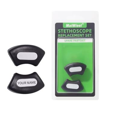 Imagem de MaiWieel Etiqueta de identificação para estetoscópio, compatível com acessórios de estetoscópio Littman Cardiology Repair 40007, preta