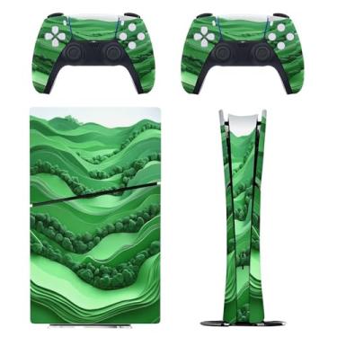 Imagem de Skin for PS5 Slim Digital Edition, capa adesiva para console e controle PlayStation 5, película protetora removível fácil de envolver acessórios para jogos, decalque capa completa - padrões artísticos
