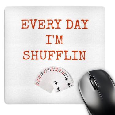 Imagem de 3dRose Mouse pad com imagem de baralho laranja Every Day Im Shufflin (mp_172350_1)