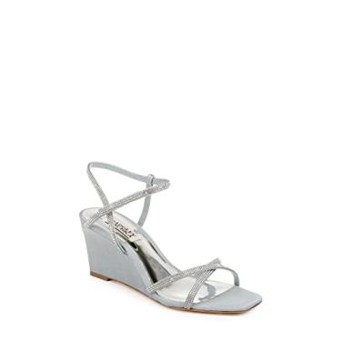 Imagem de Badgley Mischka Sandália feminina Reagan Wedge, Azul sussurro, 36