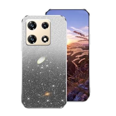 Imagem de Compatível com Infinix Note 40 Pro Plus capa de silicone com glitter, para Infinix Note 40 Pro Plus, capa de telefone transparente de camada dupla removível TPU macio à prova de choque capa fina