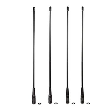 Imagem de Bingfu Antena de rádio VHF UHF de banda dupla 136-174MHz 400-470MHz Ham pacote com 4 antena de chicote flexível Walkie Talkie SMA fêmea para rádios Kenwood Wouxun Baofeng BF-F8HP UV-5R UV-82 BF-888S rádio bidirecional