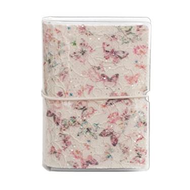 Imagem de Carteira feminina para cartões de crédito, lealidade, cupons, mini álbum de fotos, Creme de borboleta de renda, one size