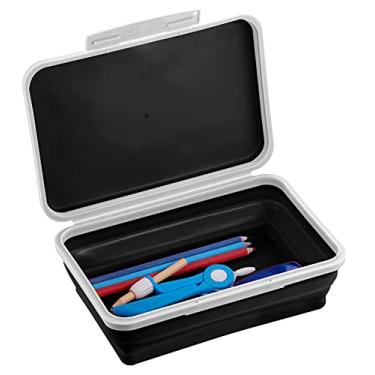 Imagem de It's Academic Caixa de armazenamento Flexi com tampa, estojo dobrável para artesanato e material escolar, preto