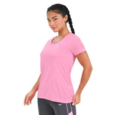 Imagem de Camiseta de Corrida Feminina Mizuno Nirvana, Rosa, GG