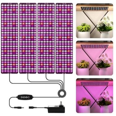 Imagem de Kalolary Luzes De Cultivo Para Plantas De Interior, Espectro Total, 720 Leds, Luzes De Cultivo Com Temporizador De 3/6/12 Horas, Lâmpada De Cultivo De Painel Fino Com 5 Níveis Reguláveis, 3 Modos De