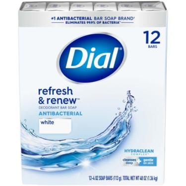 Imagem de Dial Sabonete Desodorante Antibacteriano Em Barra, Barras De 4 Oz, Branco, Pacote Com 12