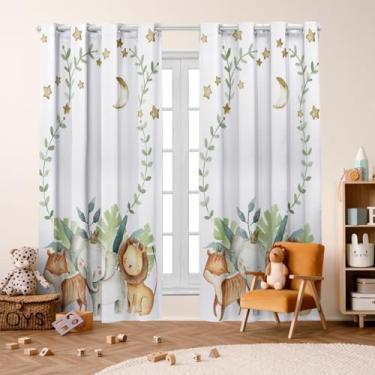 Imagem de Cortina Infantil 3,00x2,20 Decoração Divertida para Quarto de Criança (Safari Luxo)