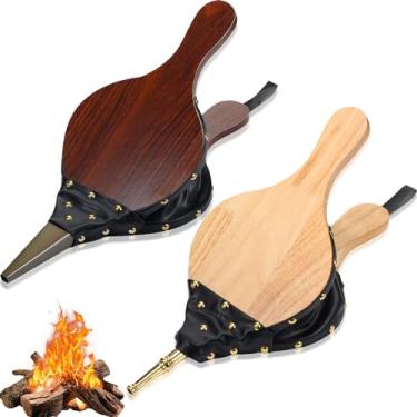 Imagem de NOVIIML Pcs Fireplace Bellows Hand Large Wood Air Blower Cast Nozzle Outdoor Bellows for Fire Pit Fire Blower with Strap Garden Home BBQ Camping Chimney Grill Tools Cooking Barbecue Accessories