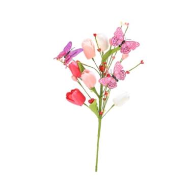 Imagem de Bothyi Flores artificiais arranjo de tulipas ornamentos decorativos presente buquê floral para sala de estar dormitório peça central quartos feriados, 1 Peça