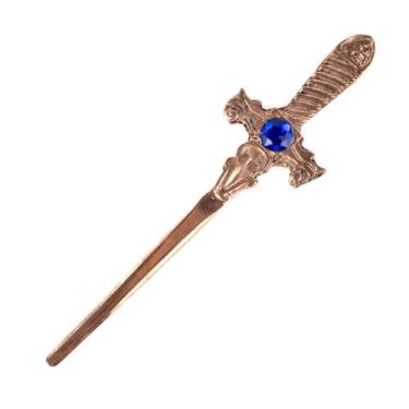 Imagem de Athame Metal Cobreado Envelhecido 15 cm Pedra Azul Reforçado - Lua Mís