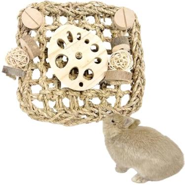 Imagem de Copfeu Tapete protetor com brinquedos para coelhinho, chinchila, porquinhos-da-índia ou outros animais de estimação roedores (pequeno)