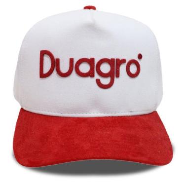 Imagem de Boné Country Trucker Aba Curva Branco Vermelho Alto Relevo Duagro, Bra