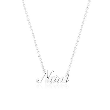 Imagem de Hidepoo Colar com nome personalizado – Colar com pingente de nome de aço inoxidável, corrente delicada com nome de letra, joias personalizadas, presentes para mulheres, Metal