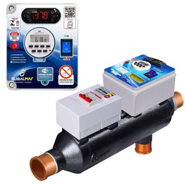 Imagem de Aquecedor Elétrico Globalmar Automático Para Piscinas Até 100 Mil Litros Com Comando Por Wifi Para Bomba Trifásica 380v
