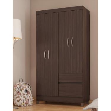 Imagem de Guarda Roupa Lótus 4 portas 2 Gavetas 1m - Café Touch Demóbile 