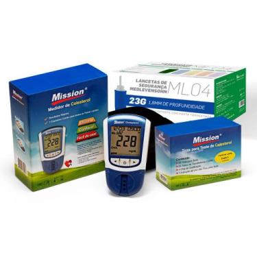 Imagem de Monitor Lipídico Mission + 25 Tiras de Colesterol + 100 lancetas NR32 