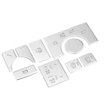 Imagem de Adesivo de Botão de Modo de Console Central de Interior de Carro de Liga de 9 Peças, Kit de Reparo de Botão AC de Interior de Carro de Liga para Acessórios 2014-2017