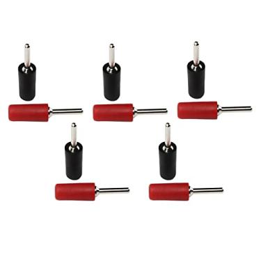 Imagem de Banana Plug Níquel Chapeado Brass Pin Straight Impermeável Voltagem 30VAC ‑ 60VDC 10A Adaptador de Plugue Macho para Painel Soquete (Preto vermelho)