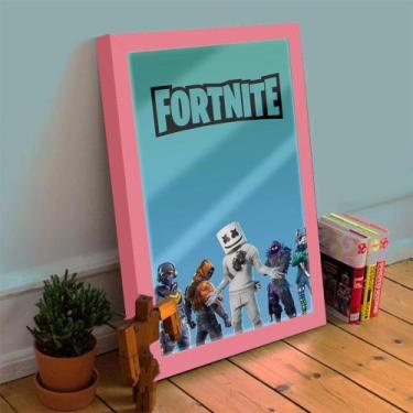 Imagem de Quadro Decorativo Fortnite Marshmello 33x25 C/ Vidro - Genérico, Rosa