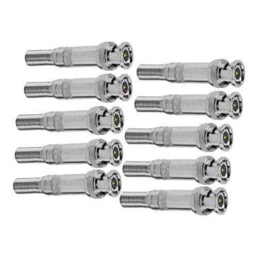 Imagem de Kit 10 Conectores Intelbras Conex 1000 Bnc Macho Com Mola e Parafuso P