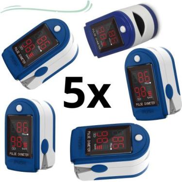 Imagem de Kit 5 Oxímetro Digital Dedo Medidor Saturação Sangue Saude - QLEDS