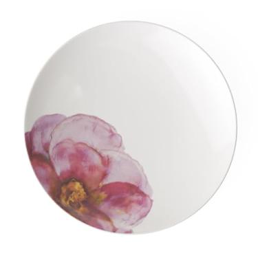 Imagem de Villeroy & Boch - Prato de jantar cupê Rose Garden, 28,5 x 28,5 x 3,5 cm, porcelana premium, branco/rosa