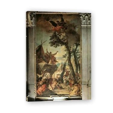 Imagem de Impressão em tela Tiepolo The Gathering of Manna Giovanni Battista – Obra-prima rococó barroca, pintura escolar de Veneza, pintura a óleo decorativa para galeria doméstica 40 x 56 cm