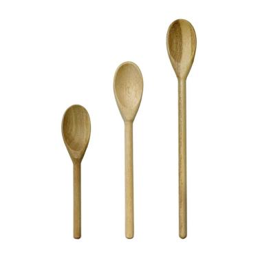 Imagem de Kit Cozinha Colher De Pau Madeira Pequena Média Grande 3pçs