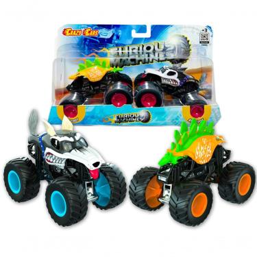 Imagem de Kit 2 Carrinhos Furious Machine Monster Truck 1:64 Big Foot Fm009