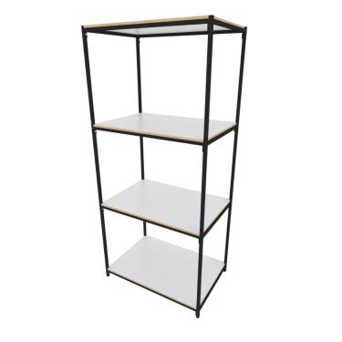 Imagem de Praleira De Aço Reforçada Mini Porta Pallet 200x60x90 Estante Estoque Bandeja Branca 1 Módulo