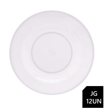 Imagem de Jogo 12 Pratos Sobremesa Melamina Basic Branco Lyor 18cm