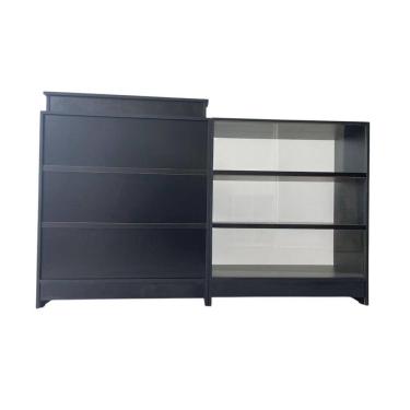 Imagem de Balcão Caixa + Expositor Vidro 100% Mdf Lojas E Comércios Preto - Suprema Móveis