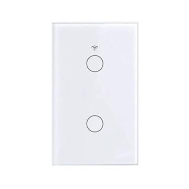 Imagem de INTERRUPTOR INTELIGENTE WI-FI TOUCH SCREEN 1, 2, 3 BOTÕES TUYA SMART LIFE COMPATÍVEL COM ALEXA E GOOGLE HOME (2 Teclas, Branco)