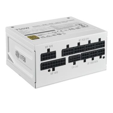 Imagem de Cooler Master V750 SFX Gold White ATX ITX Fonte de alimentação modular completa, ATX 3.1 90° 12VHPWR|450W PCIe 5.1, 750W 80Plus Gold, suporta RTX 5070 Ti|RX 9070 XT, cabo personalizado, 100 mm | 3,9