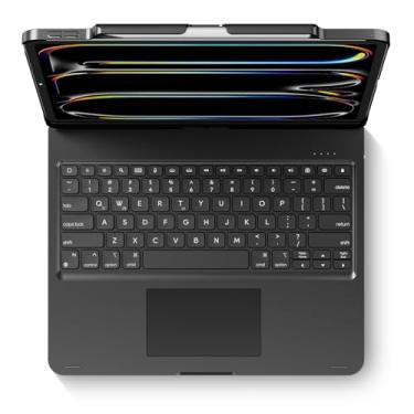 Imagem de edaiser Capa Com Teclado Giratório Para Apple Ipad Air 2025 De 13 Polegadas (M3-M2), Pro 13" M4 2024, 12,9 (6ª-3ª Geração); Giratória Suporte Lápis, Trackpad, Retroiluminação, Preta