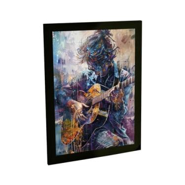 Imagem de Quadro Decorativo Violão Ilustração Pintura Grunge Decoração Poster Quarto Sala