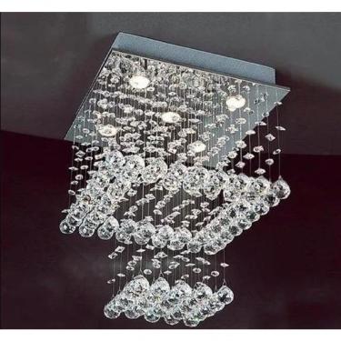 Imagem de Lustre Para Sala, Quarto, Hall, Sala De Jantar, Cozinha Em Cristal K9 Base 42x42 70cm