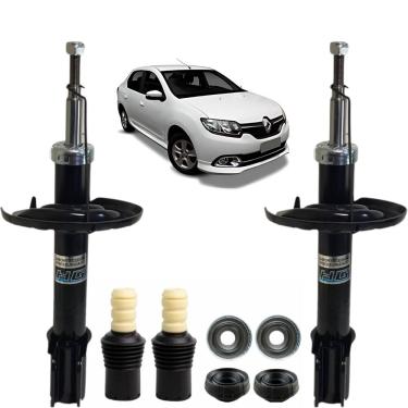 Imagem de 02 Amortecedor Dianteiro Nakata + Kit Batente Axios Renault Logan 2014 A 2024