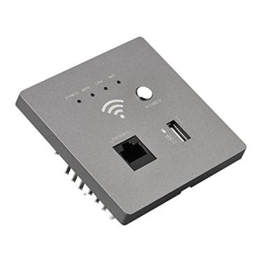 Imagem de Chusui Roteador Wi-Fi sem fio na parede 300M AP Access Point Roteador Wi-Fi Tomada de carregamento USB Roteador Wi-Fi AP de montagem na parede com criptografia WPS QL