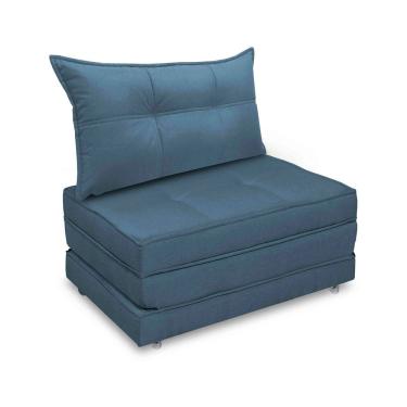 Imagem de Pufe Cama Dobrável 90cm Solteiro Com Almofada