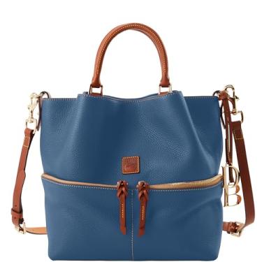 Imagem de Dooney & Bourke Bolsa feminina Dawson em couro granulado, bolsa média com alça de ombro removível, Jeans, One Size