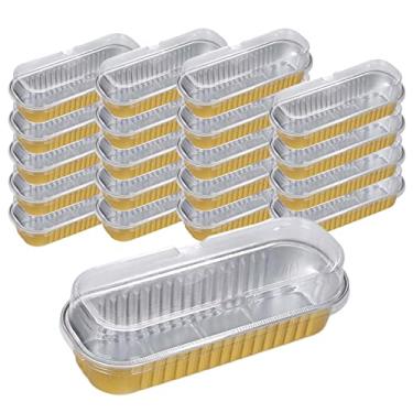 Imagem de BAIRONG Mini bolo | 20 peças formas antiaderentes alumínio para assar, 200 ml, formas retangulares assar, formas muffin, formas antiaderentes, mini formas assar, suportes latas para brownie, mini bolo pão