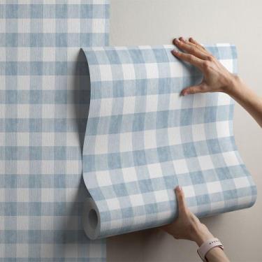 Imagem de Papel De Parede Xadrez Adesivo 10 Metros Lavável Autocolante - PAPEL E