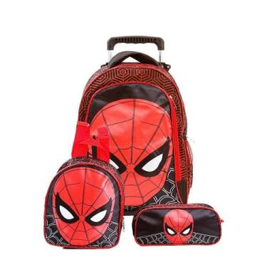 Imagem de Kit Mochila Infantil Rodinha Homem Aranha Spider Man - TOYS 2U