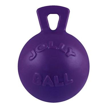 Imagem de Jolly Pets Tug-n-Toss Bola de brinquedo resistente para cães com alça, 25,4 cm/GG, roxa
