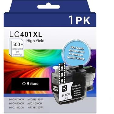 Imagem de Cartuchos de tinta preta LC401XL LC401 401 XL para impressora Brother compatíveis com impressora MFC-J1010DW MFC-J1012DW MFC-J1170DW MFC J1010DW MFC J1012DW MFC J1170DW lc401bk.
